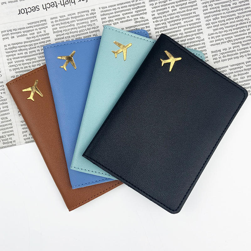 Women Accessories Business Name - Luxury Gold Airplane Passport Cover Custom