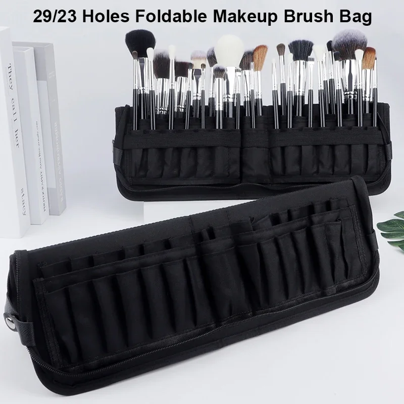 Women Accessories Pouch - 29/23 Holes Foldable Makeup Brush Bag