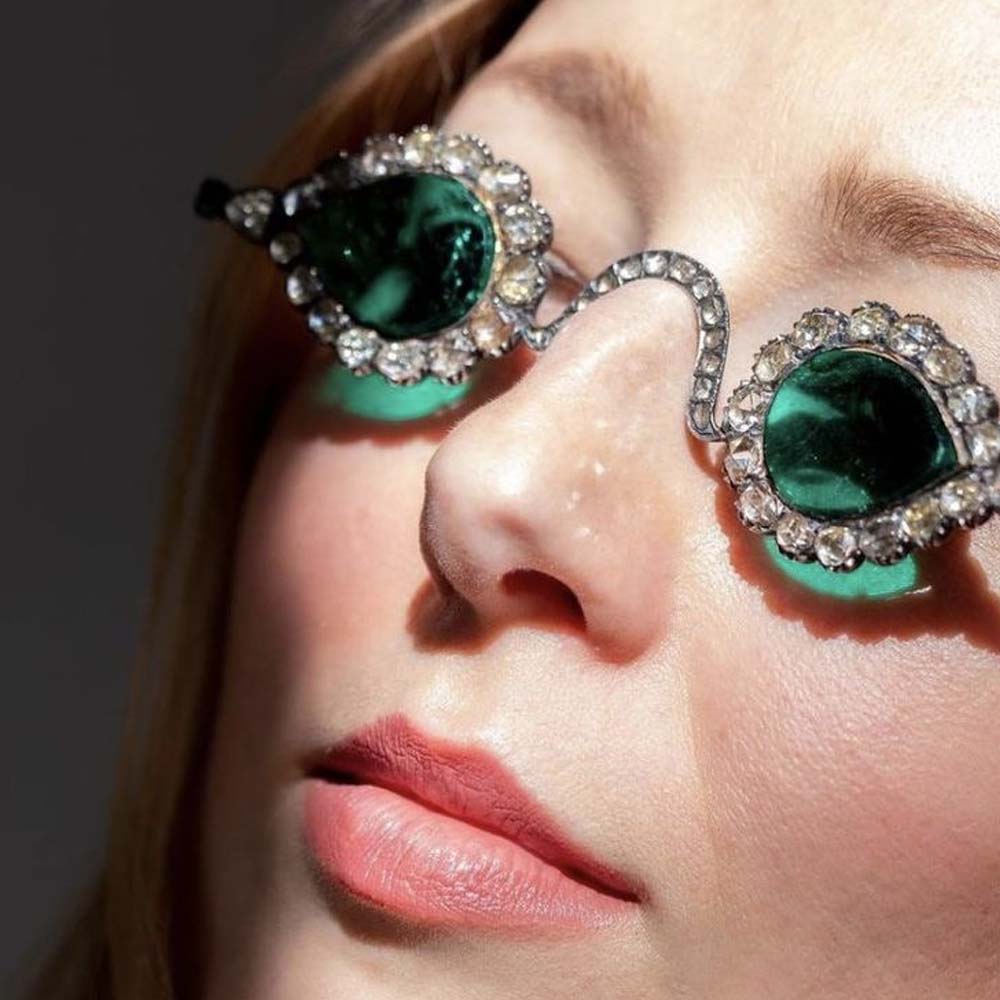 Women Accessories Dropshipping - Stonefans Green Water Drop Sunglasses Frame