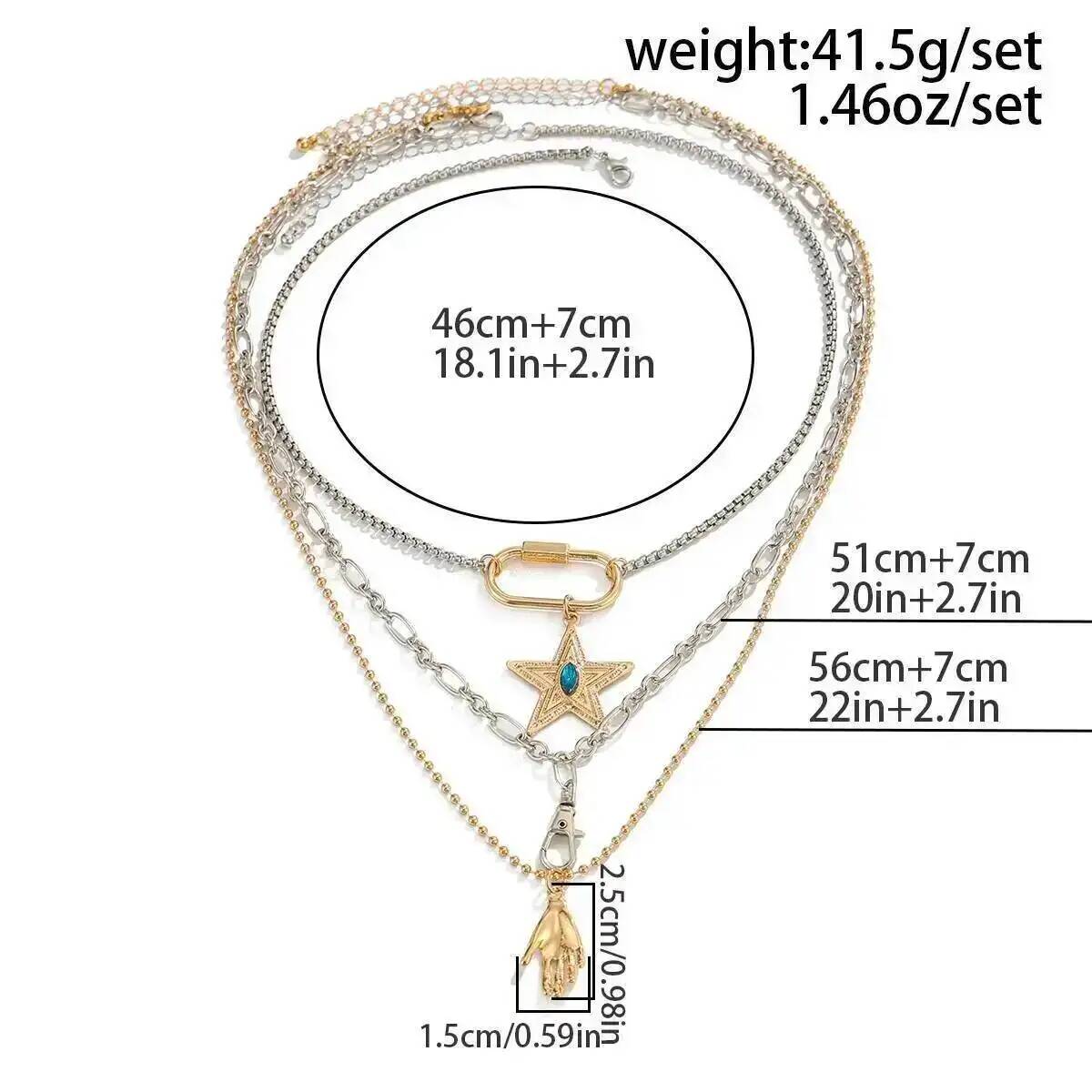 Ingemark 3 Pcs/Set Punk Star P - đánh giá và giá Layered Necklace Set