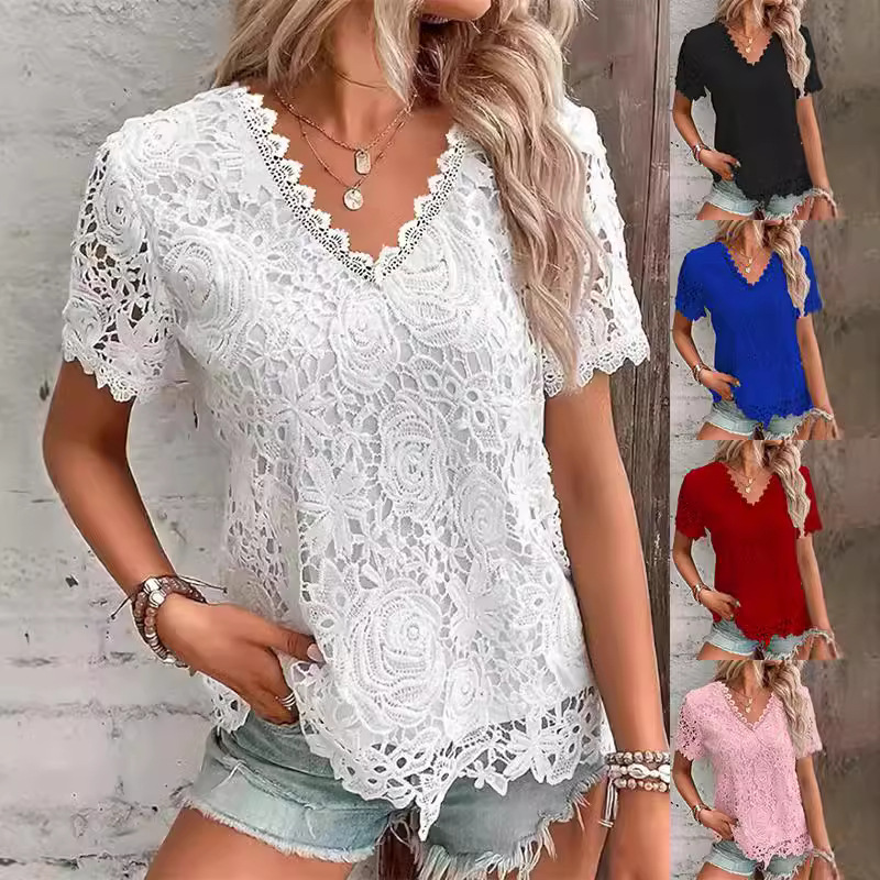 Summer Women's Shirt White Sho - đánh giá và giá Layered Necklace Set