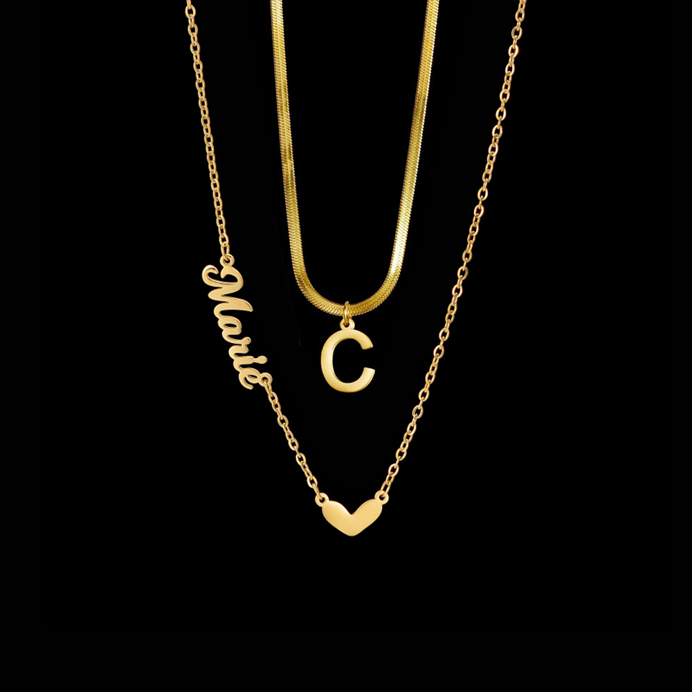 Atoztide Custom Name Necklace  - đánh giá và giá Layered Necklace Set
