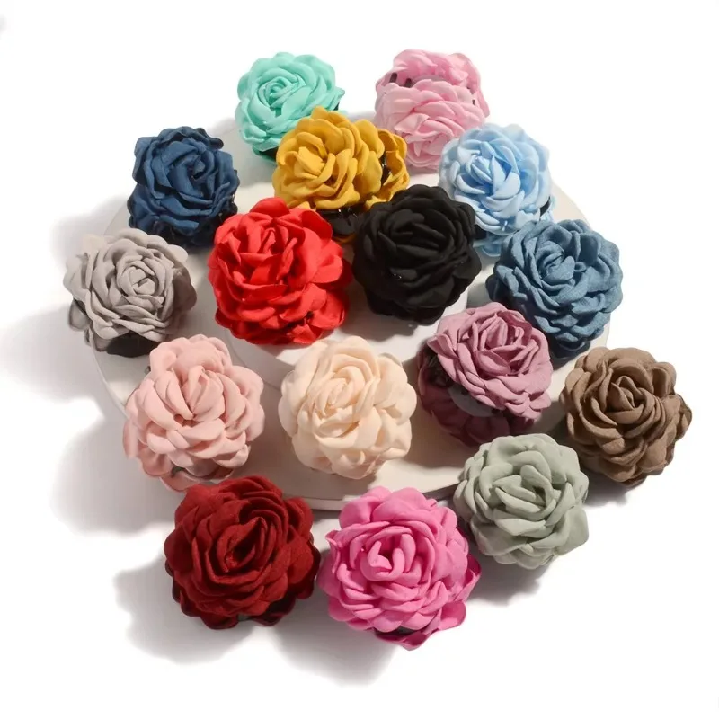French Fabric Rose Flower Hair - đánh giá và giá Hair Claw Clip Set